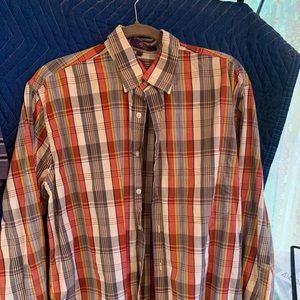 Alan Flusser men's L button down long sleeve shirt